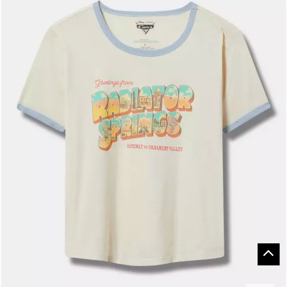 Cream and Blue Retro Graphic Tee Torrid Disney Radiator Springs Cars